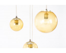 Suspension verre fumé édition Parscot 1970