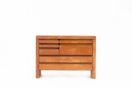Meuble de rangement Pierre Chapo modèle R19 en orme 1980
