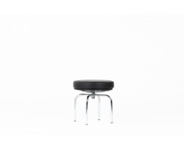 Stool model LC8 in leather Le Corbusier Charlotte Perriand edition Cassina 1970