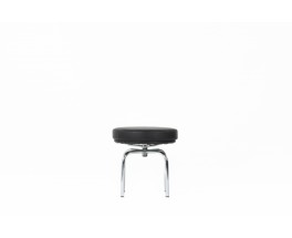 Stool model LC8 in leather Le Corbusier Charlotte Perriand edition Cassina 1970