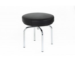 Stool model LC8 in leather Le Corbusier Charlotte Perriand edition Cassina 1970