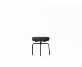 Stool model LC8 in leather Le Corbusier Charlotte Perriand edition Cassina 1970