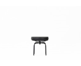 Stool model LC8 in leather Le Corbusier Charlotte Perriand edition Cassina 1970