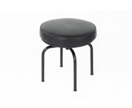 Stool model LC8 in leather Le Corbusier Charlotte Perriand edition Cassina 1970