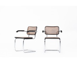 Marcel Breuer armchairs model Cesca B64 edition Thonet 1970 set of 2