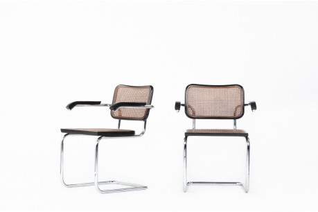 Marcel Breuer armchairs model Cesca B64 edition Thonet 1970 set of 2