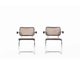 Marcel Breuer armchairs model Cesca B64 edition Thonet 1970 set of 2