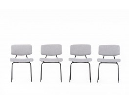 Pierre Guariche chairs model Compas edition Les Huchers Minvielle 1950 set of 4