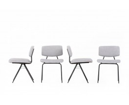 Pierre Guariche chairs model Compas edition Les Huchers Minvielle 1950 set of 4