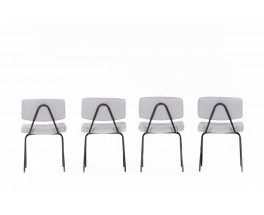 Pierre Guariche chairs model Compas edition Les Huchers Minvielle 1950 set of 4