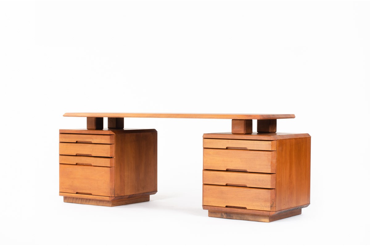 Pierre Chapo desk model B40 in beech and elm 1980