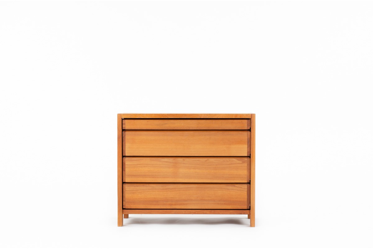Pierre Chapo chest of drawers model R03 in elm 1980
