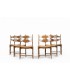 Guillerme and Chambron chairs in oak and straw edition Votre Maison 1950 set of 6