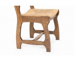 Guillerme and Chambron chairs in oak and straw edition Votre Maison 1950 set of 6