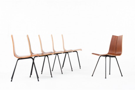 Chaises Hans Bellmann modèle GA édition Horgenglarus 1950 set de 6
