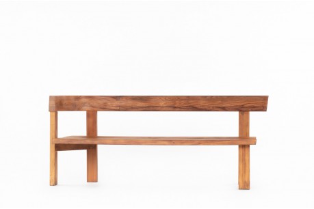 Banc Pierre Chapo modèle S35 grand modèle en orme 1980