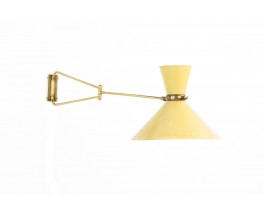 Rene Mathieu wall lamp model Diabolo in brass and metal edition Lunel 1950