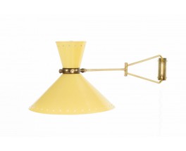 Rene Mathieu wall lamp model Diabolo in brass and metal edition Lunel 1950