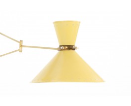 Rene Mathieu wall lamp model Diabolo in brass and metal edition Lunel 1950