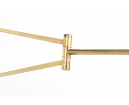 Rene Mathieu wall lamp model Diabolo in brass and metal edition Lunel 1950