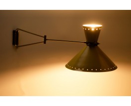Rene Mathieu wall lamp model Diabolo in brass and metal edition Lunel 1950