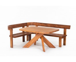 Pierre Chapo bench model S35 large model in elm 1980