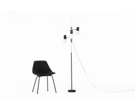 Floor lamp in metal and opaline glass edition Arlus 1960