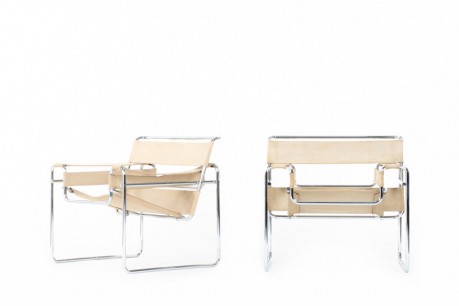 Fauteuils Marcel Breuer modèle Wassily B3 édition Gavina 1970 set de 2