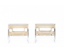 Marcel Breuer armchairs model Wassily B3 edition Gavina 1970 set of 2