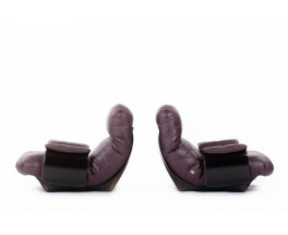 Michel Ducaroy armchairs model Marsala in leather edition Ligne Roset 1970 set of 2