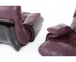 Michel Ducaroy armchairs model Marsala in leather edition Ligne Roset 1970 set of 2