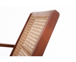 Armchairs in mahogany and caned 1950 set of 2