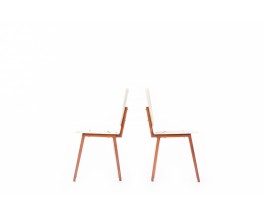 Chaises André Sornay en acajou et laque 1960 set de 2