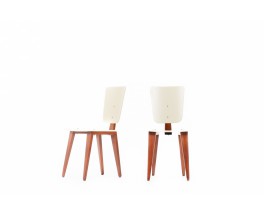 Chaises André Sornay en acajou et laque 1960 set de 2