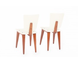 Andre Sornay chairs in mahogany and lacquer 1960 set of 2