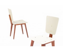 Chaises André Sornay en acajou et laque 1960 set de 2