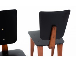 Andre Sornay chairs in mahogany and lacquer 1960 set of 2