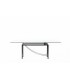 Rectangular dining table in glass marble and metal 1980
