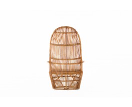 Large rattan armchair Italian design 1960