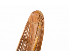 Large rattan armchair Italian design 1960