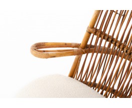 Large rattan armchair Italian design 1960