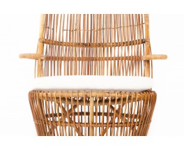 Large rattan armchair Italian design 1960