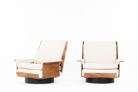 Bernard Brunier armchairs model Viborg edition Coulon 1960 set of 2