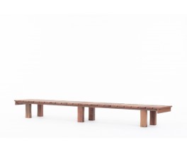 Large bench with slat in ironwood 1950