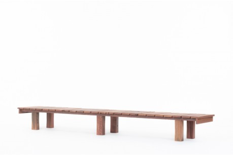 Large bench with slat in ironwood 1950
