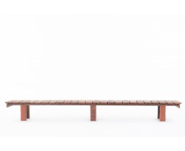 Large bench with slat in ironwood 1950