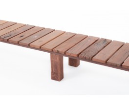 Large bench with slat in ironwood 1950