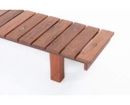 Large bench with slat in ironwood 1950