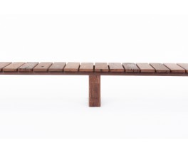 Large bench with slat in ironwood 1950