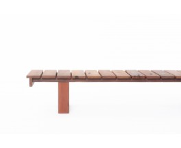 Large bench with slat in ironwood 1950